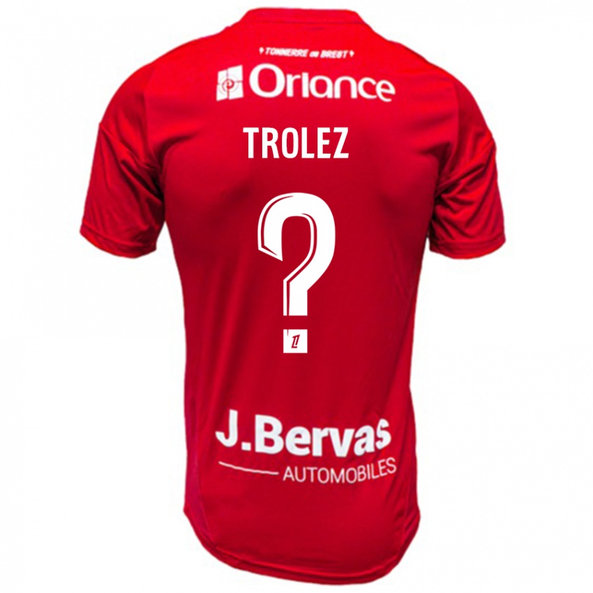 Niño Camiseta Loann Trolez #0 Rojo Blanco 1ª Equipación 2024/25 La Camisa Chile