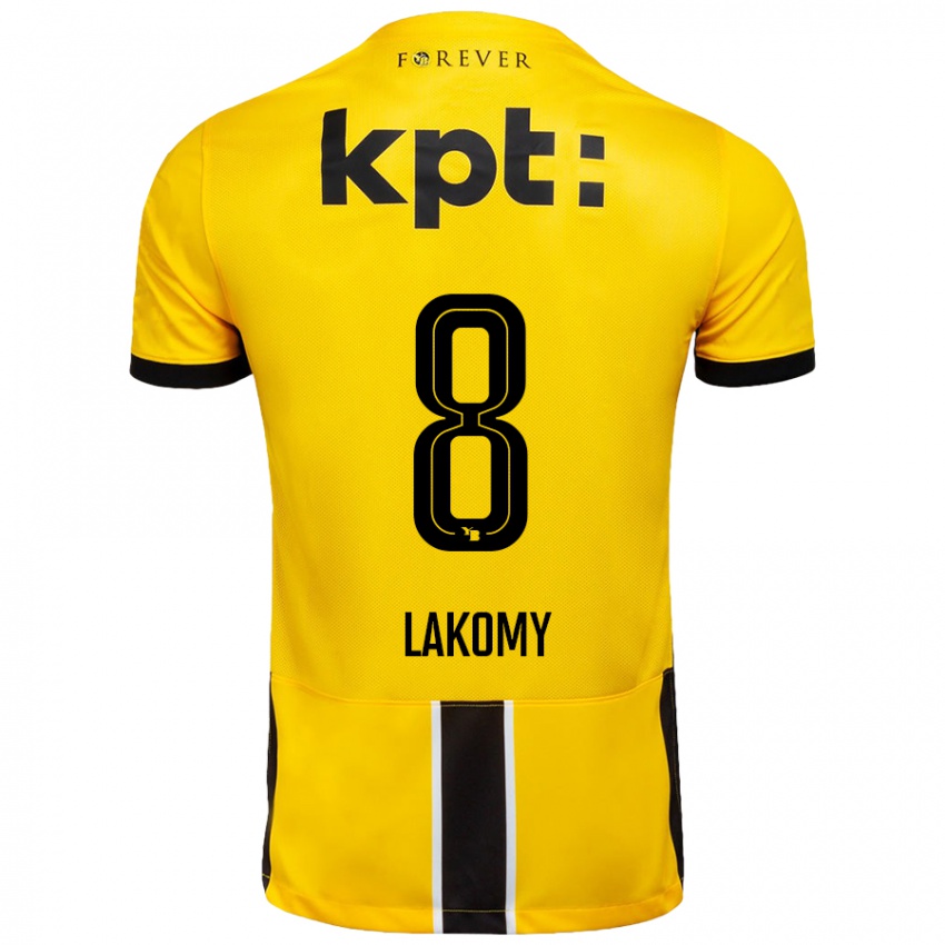 Niño Camiseta Lukasz Lakomy #8 Amarillo Negro 1ª Equipación 2024/25 La Camisa Chile