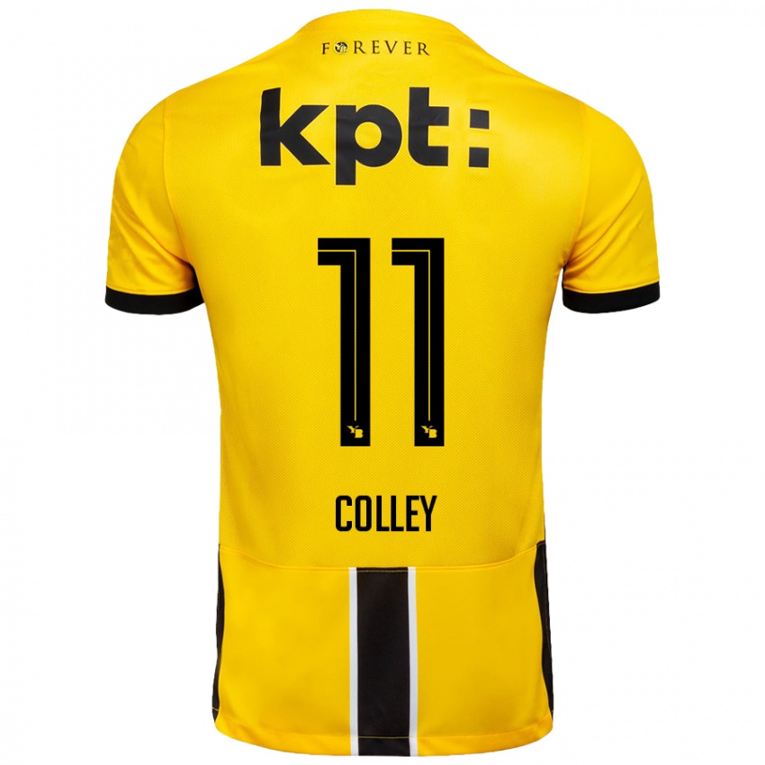 Niño Camiseta Ebrima Colley #11 Amarillo Negro 1ª Equipación 2024/25 La Camisa Chile