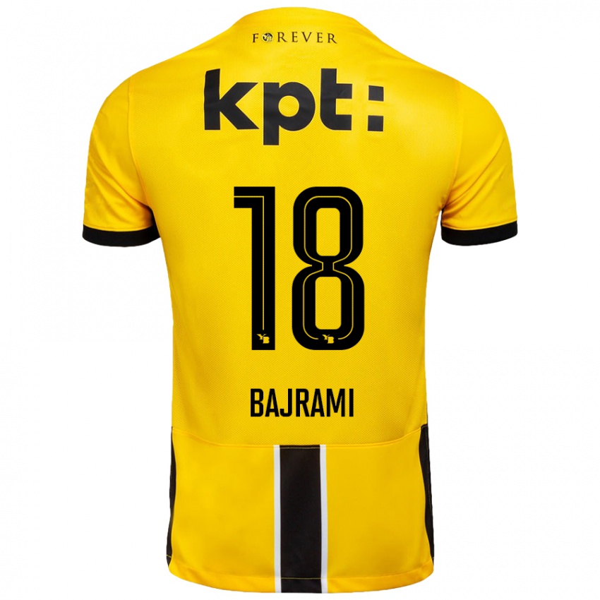 Niño Camiseta Ardian Bajrami #18 Amarillo Negro 1ª Equipación 2024/25 La Camisa Chile