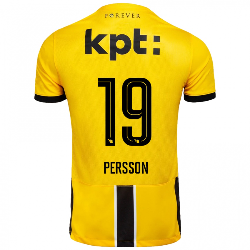 Niño Camiseta Noah Persson #19 Amarillo Negro 1ª Equipación 2024/25 La Camisa Chile