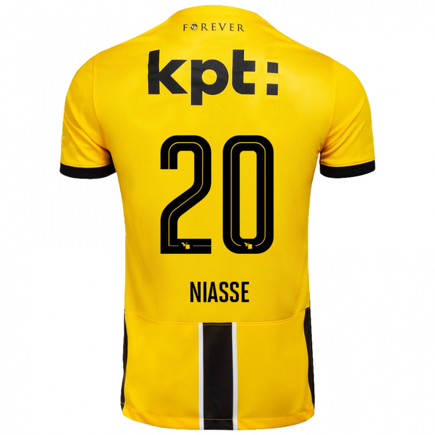 Niño Camiseta Cheikh Niasse #20 Amarillo Negro 1ª Equipación 2024/25 La Camisa Chile