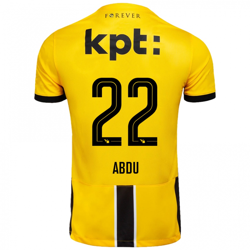 Niño Camiseta Abdu Conté #22 Amarillo Negro 1ª Equipación 2024/25 La Camisa Chile