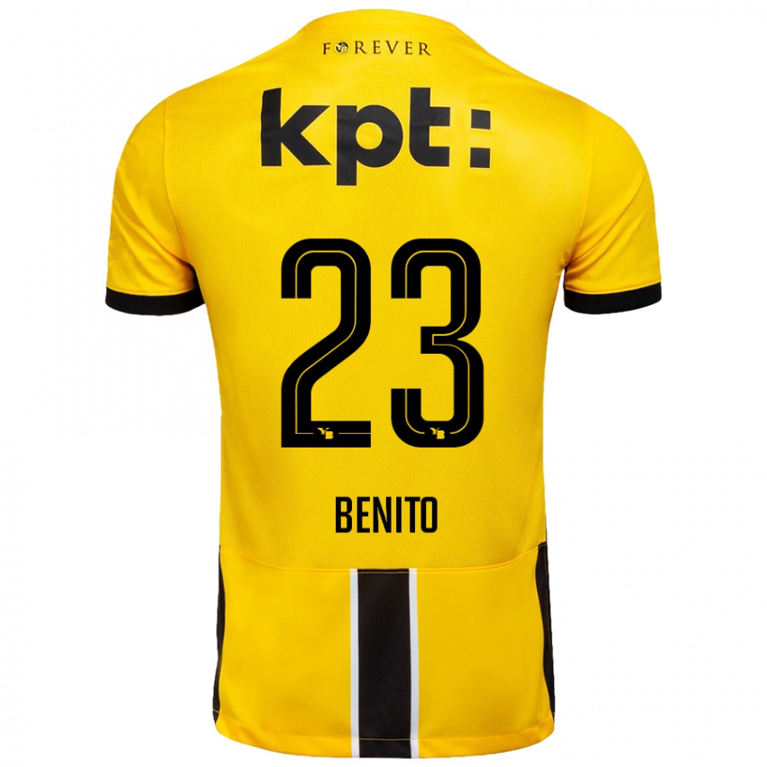 Niño Camiseta Loris Benito #23 Amarillo Negro 1ª Equipación 2024/25 La Camisa Chile