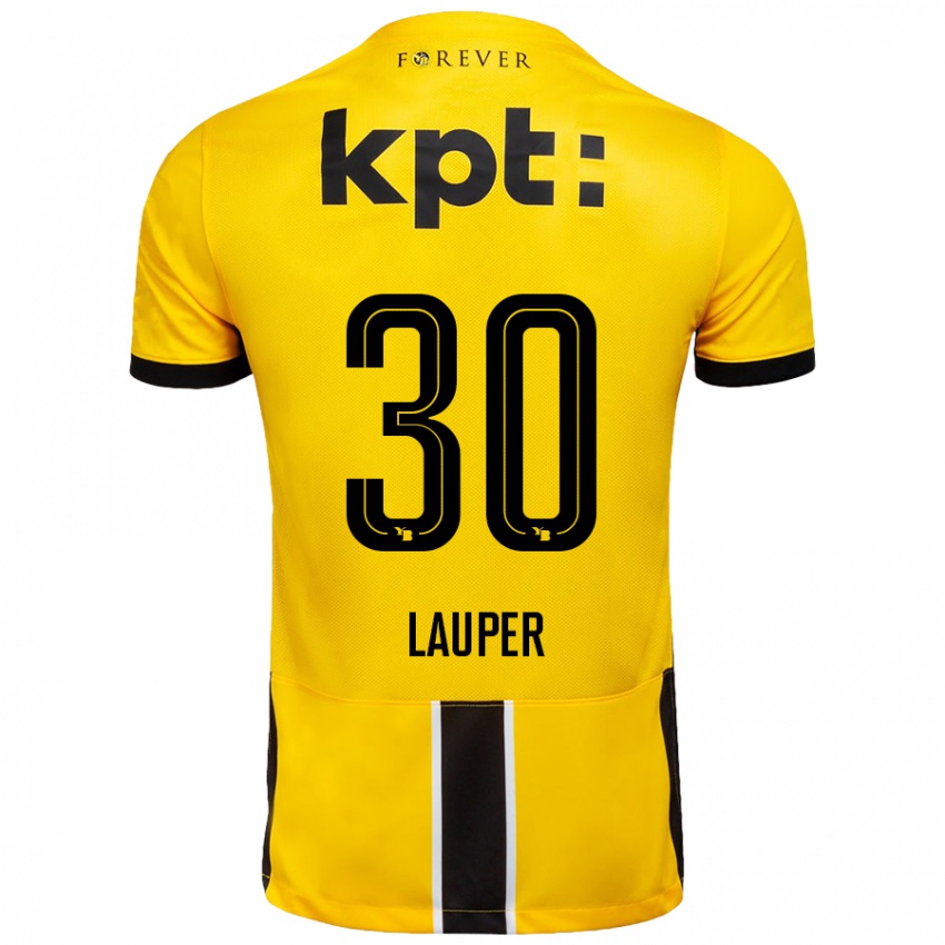 Niño Camiseta Sandro Lauper #30 Amarillo Negro 1ª Equipación 2024/25 La Camisa Chile