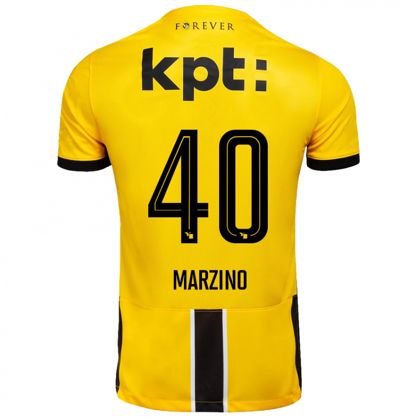 Niño Camiseta Dario Marzino #40 Amarillo Negro 1ª Equipación 2024/25 La Camisa Chile