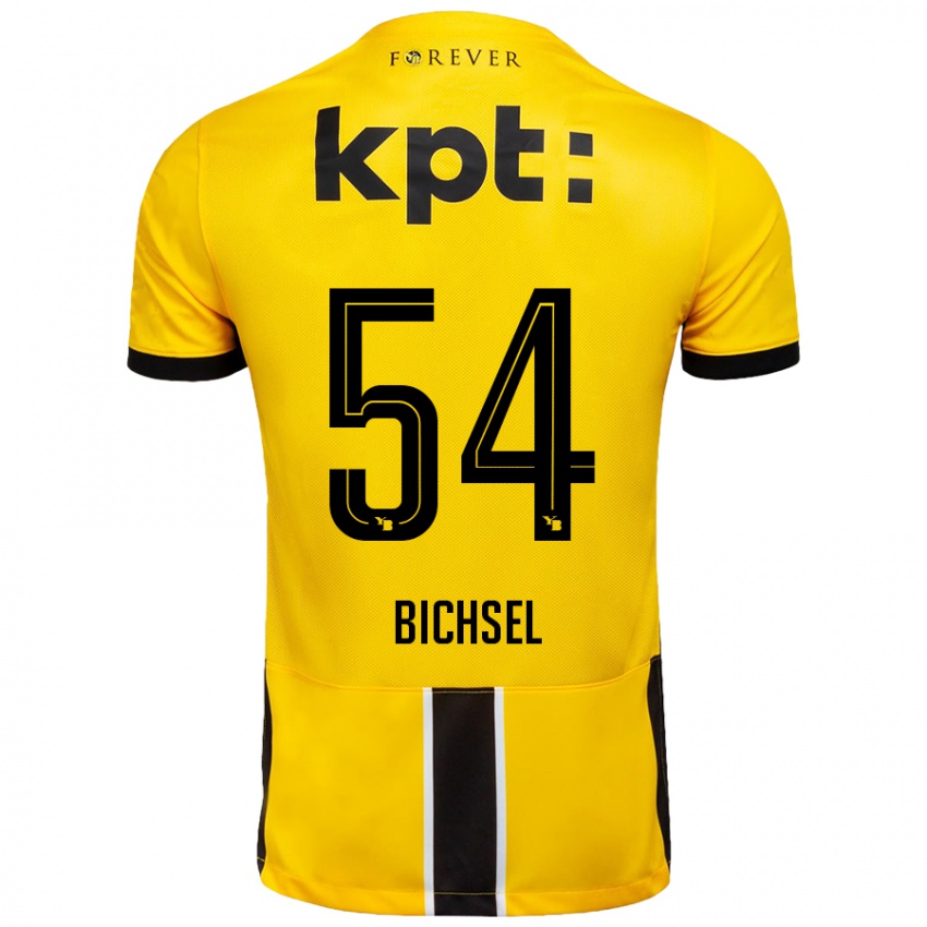 Niño Camiseta Joel Bichsel #54 Amarillo Negro 1ª Equipación 2024/25 La Camisa Chile