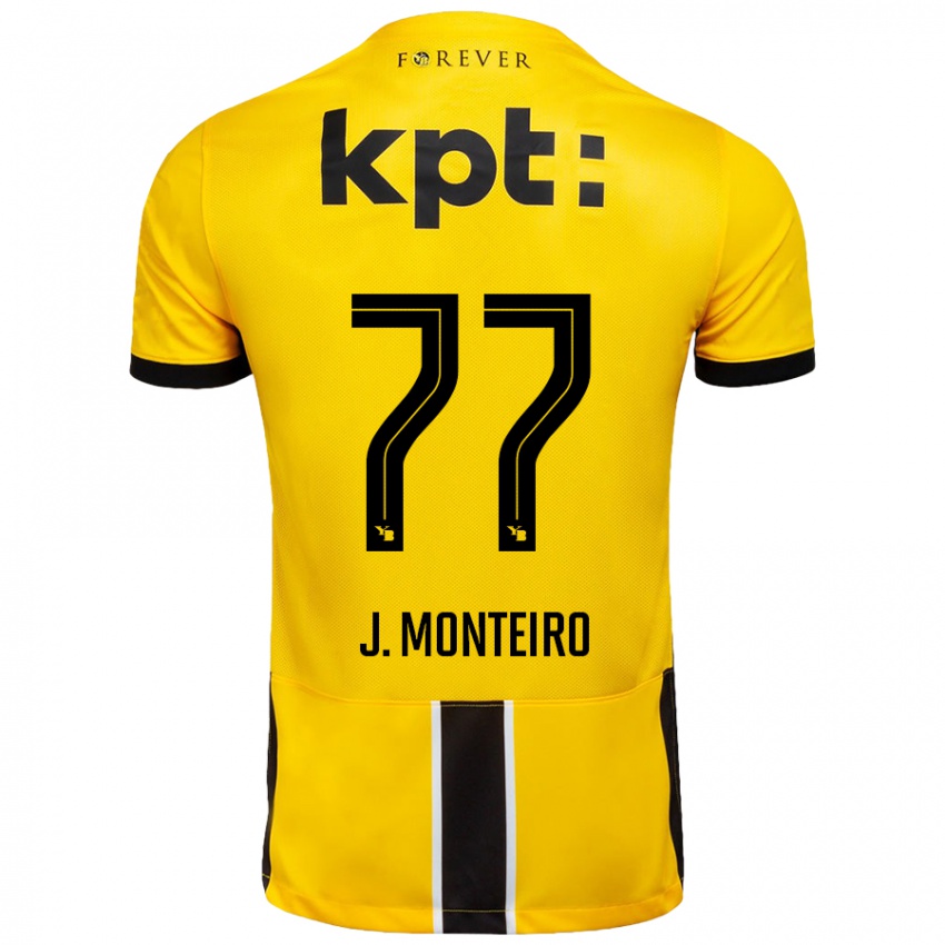 Niño Camiseta Joël Monteiro #77 Amarillo Negro 1ª Equipación 2024/25 La Camisa Chile