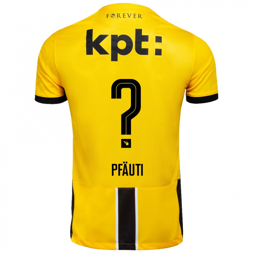 Niño Camiseta Noe Pfäuti #0 Amarillo Negro 1ª Equipación 2024/25 La Camisa Chile