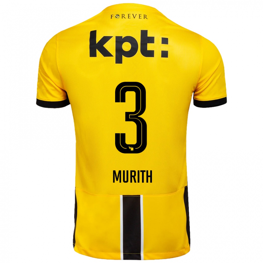 Niño Camiseta Tom Murith #3 Amarillo Negro 1ª Equipación 2024/25 La Camisa Chile