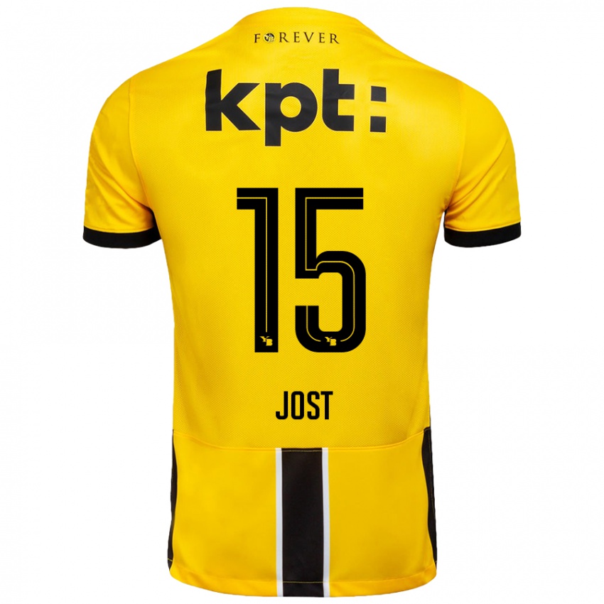 Niño Camiseta Tristan Jost #15 Amarillo Negro 1ª Equipación 2024/25 La Camisa Chile