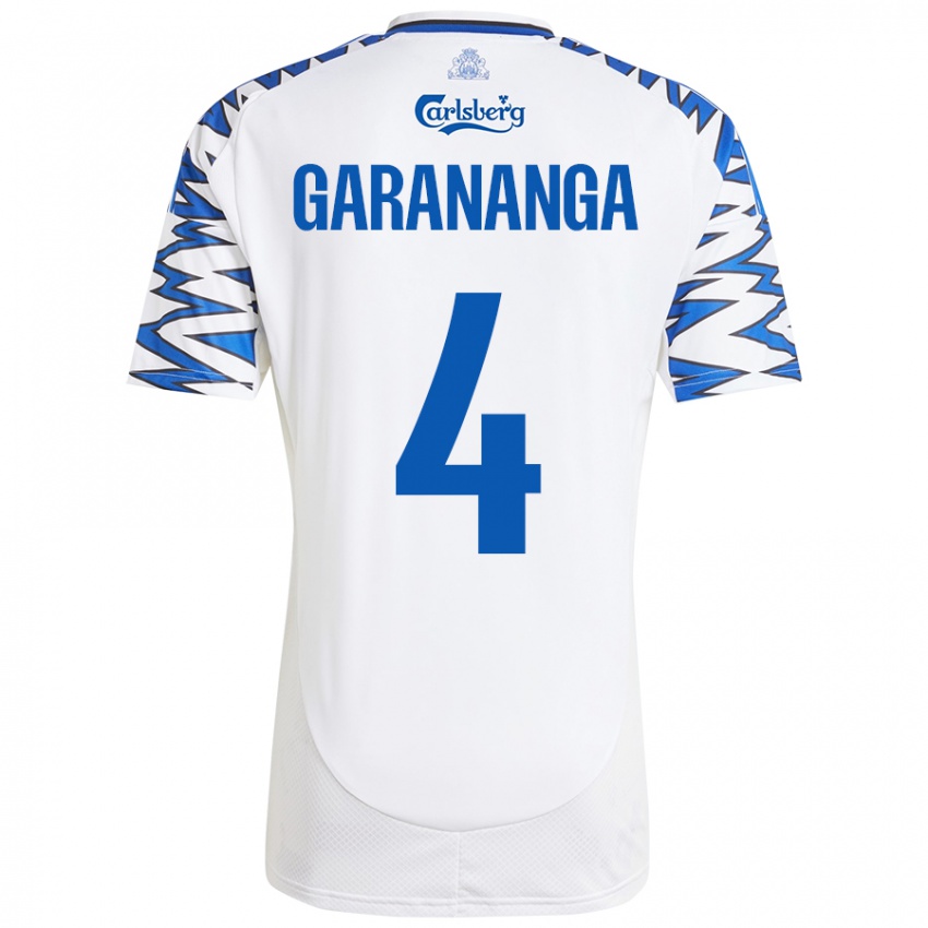 Niño Camiseta Munashe Garananga #4 Blanco Azul Cielo 1ª Equipación 2024/25 La Camisa Chile