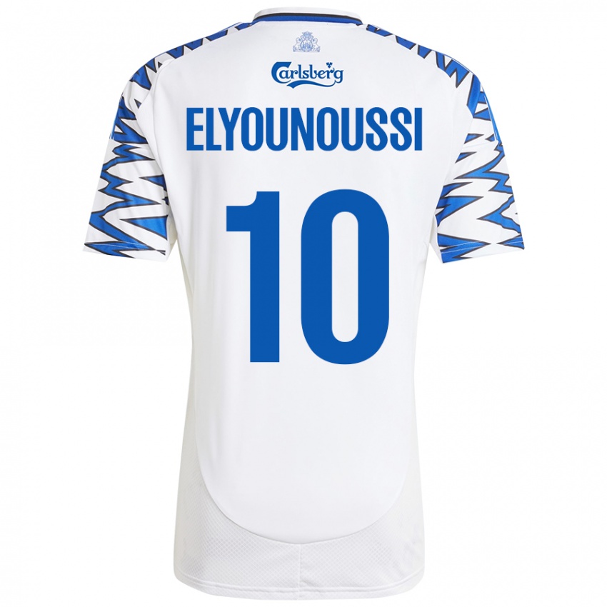 Niño Camiseta Mohamed Elyounoussi #10 Blanco Azul Cielo 1ª Equipación 2024/25 La Camisa Chile