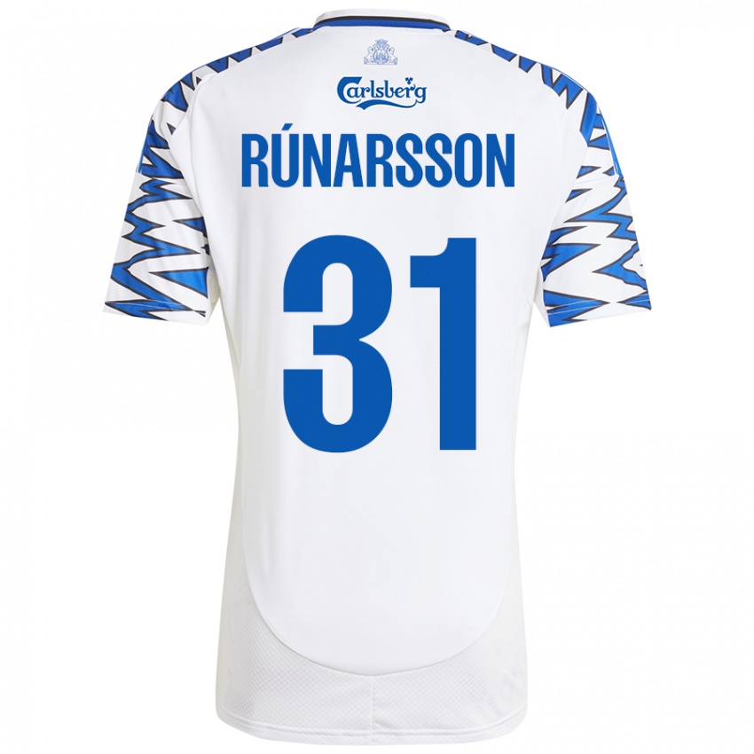 Niño Camiseta Runar Alex Runarsson #31 Blanco Azul Cielo 1ª Equipación 2024/25 La Camisa Chile