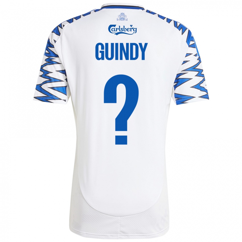 Niño Camiseta Eliot Guindy #0 Blanco Azul Cielo 1ª Equipación 2024/25 La Camisa Chile