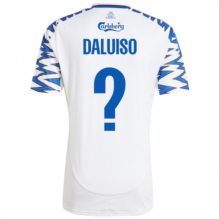 Niño Camiseta Christoffer Daluiso #0 Blanco Azul Cielo 1ª Equipación 2024/25 La Camisa Chile