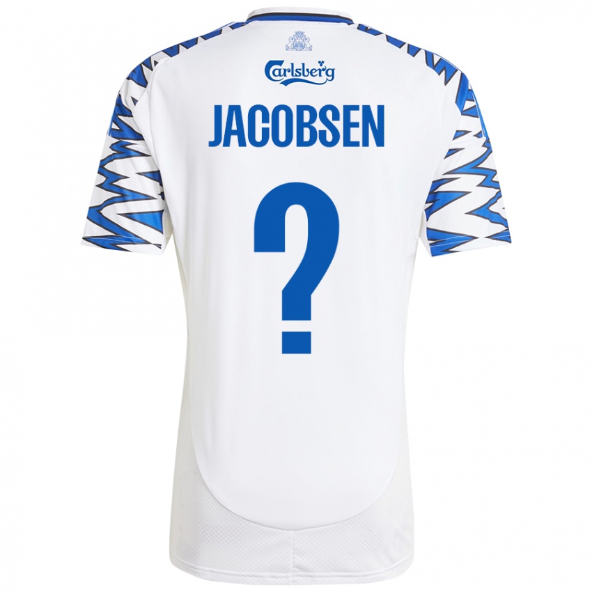 Niño Camiseta Holger Jacobsen #0 Blanco Azul Cielo 1ª Equipación 2024/25 La Camisa Chile