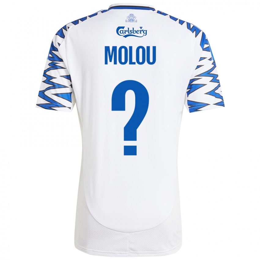 Niño Camiseta Yvann Molou #0 Blanco Azul Cielo 1ª Equipación 2024/25 La Camisa Chile