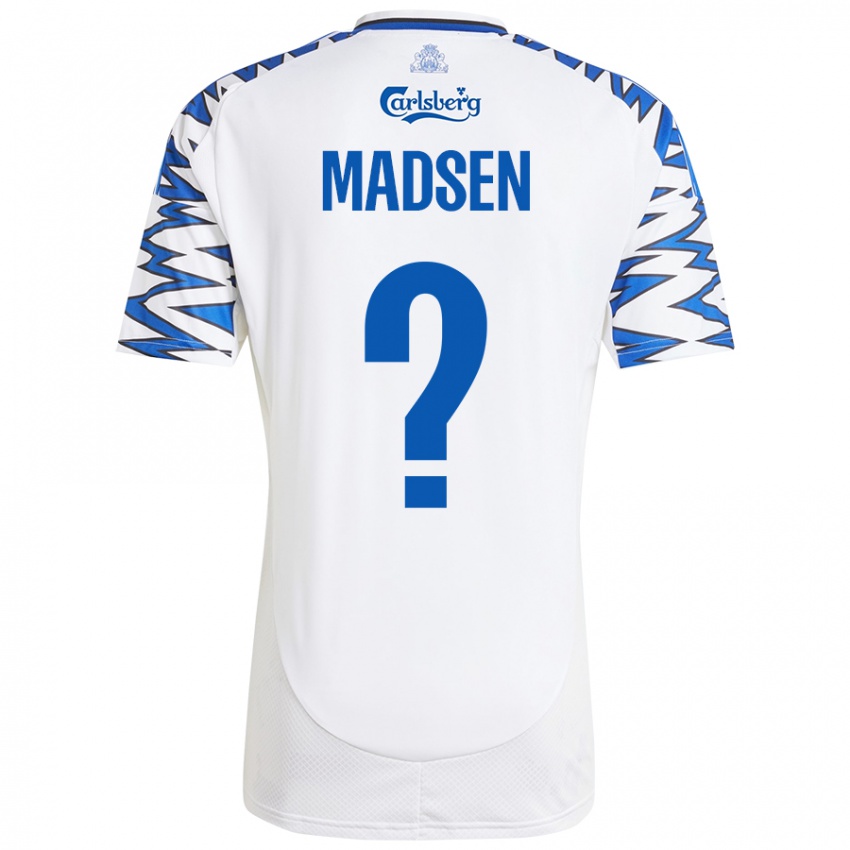 Niño Camiseta Noah Madsen #0 Blanco Azul Cielo 1ª Equipación 2024/25 La Camisa Chile