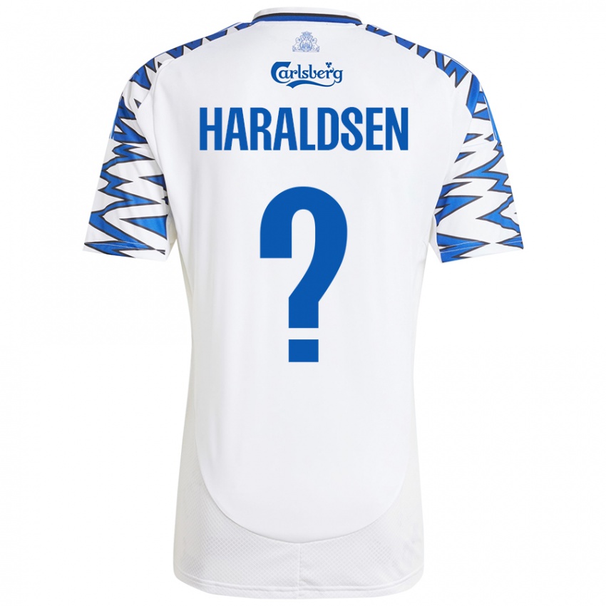 Niño Camiseta Henrik Haraldsen #0 Blanco Azul Cielo 1ª Equipación 2024/25 La Camisa Chile