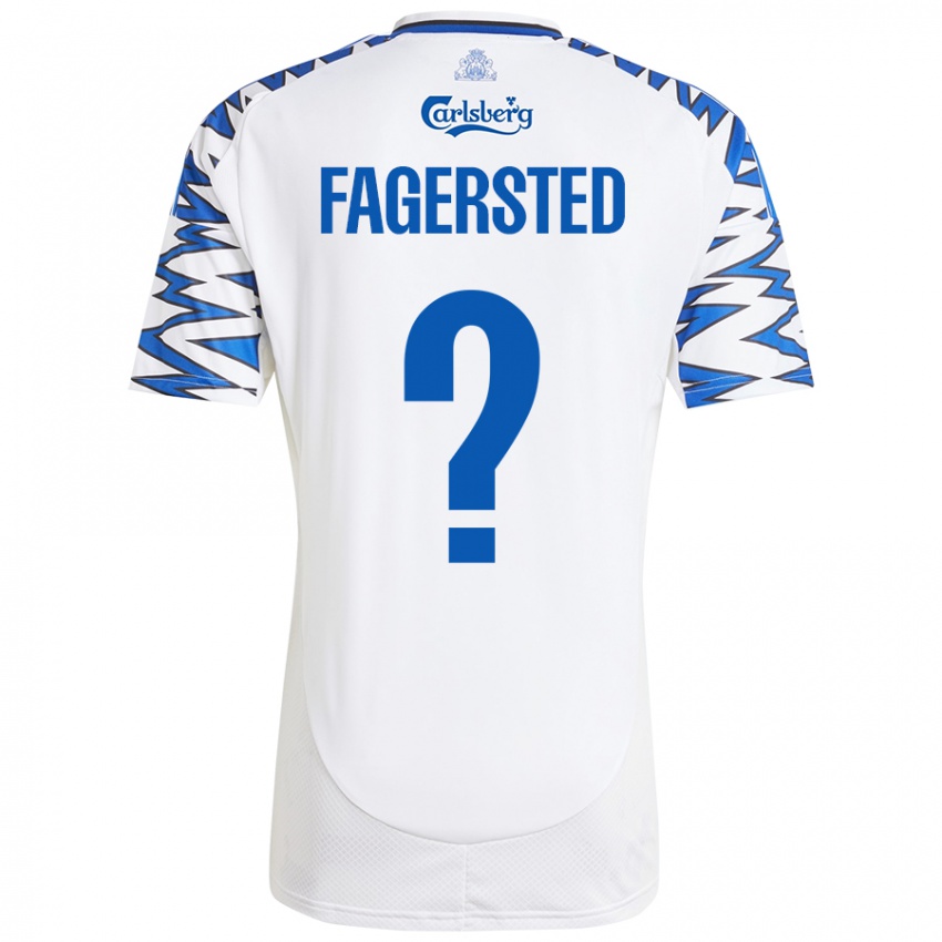 Niño Camiseta Johan Fagersted #0 Blanco Azul Cielo 1ª Equipación 2024/25 La Camisa Chile