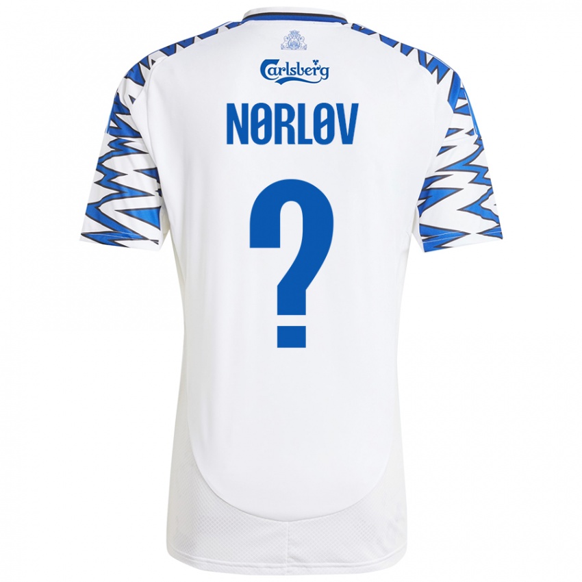 Niño Camiseta William Nørløv #0 Blanco Azul Cielo 1ª Equipación 2024/25 La Camisa Chile