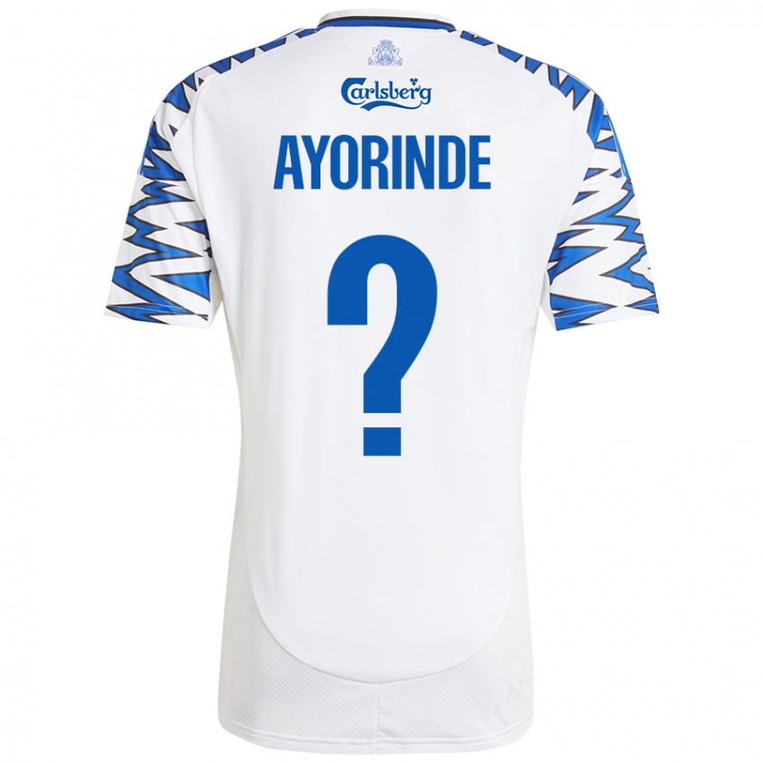 Niño Camiseta Noah Ayorinde #0 Blanco Azul Cielo 1ª Equipación 2024/25 La Camisa Chile