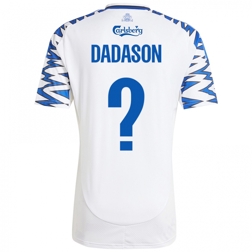 Niño Camiseta Viktor Dadason #0 Blanco Azul Cielo 1ª Equipación 2024/25 La Camisa Chile