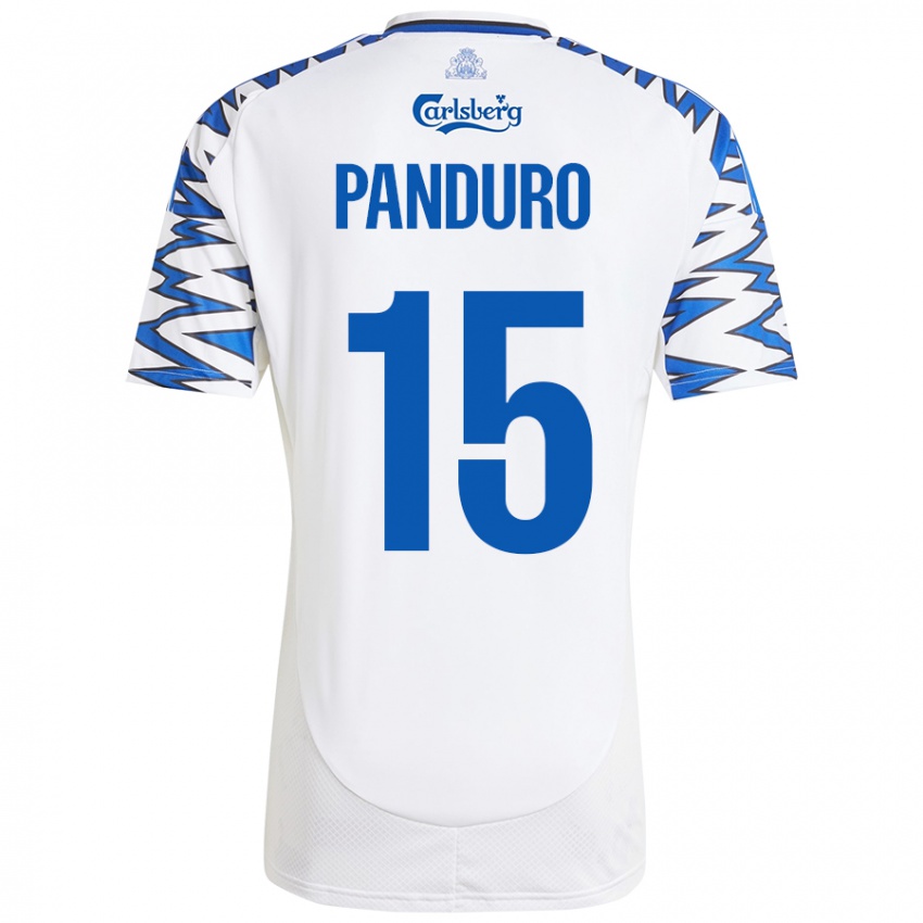 Niño Camiseta Tristan Panduro #15 Blanco Azul Cielo 1ª Equipación 2024/25 La Camisa Chile