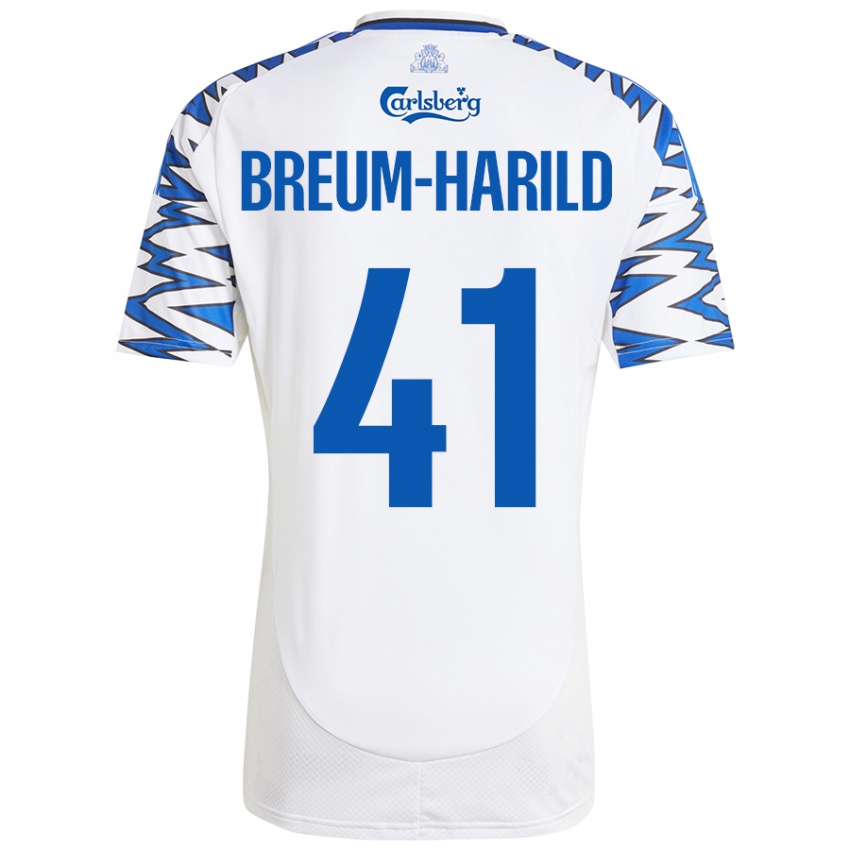 Niño Camiseta Tobias Breum-Harild #41 Blanco Azul Cielo 1ª Equipación 2024/25 La Camisa Chile