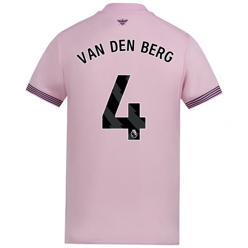 Niño Camiseta Sepp Van Den Berg #4 Rosa 2ª Equipación 2024/25 La Camisa Chile