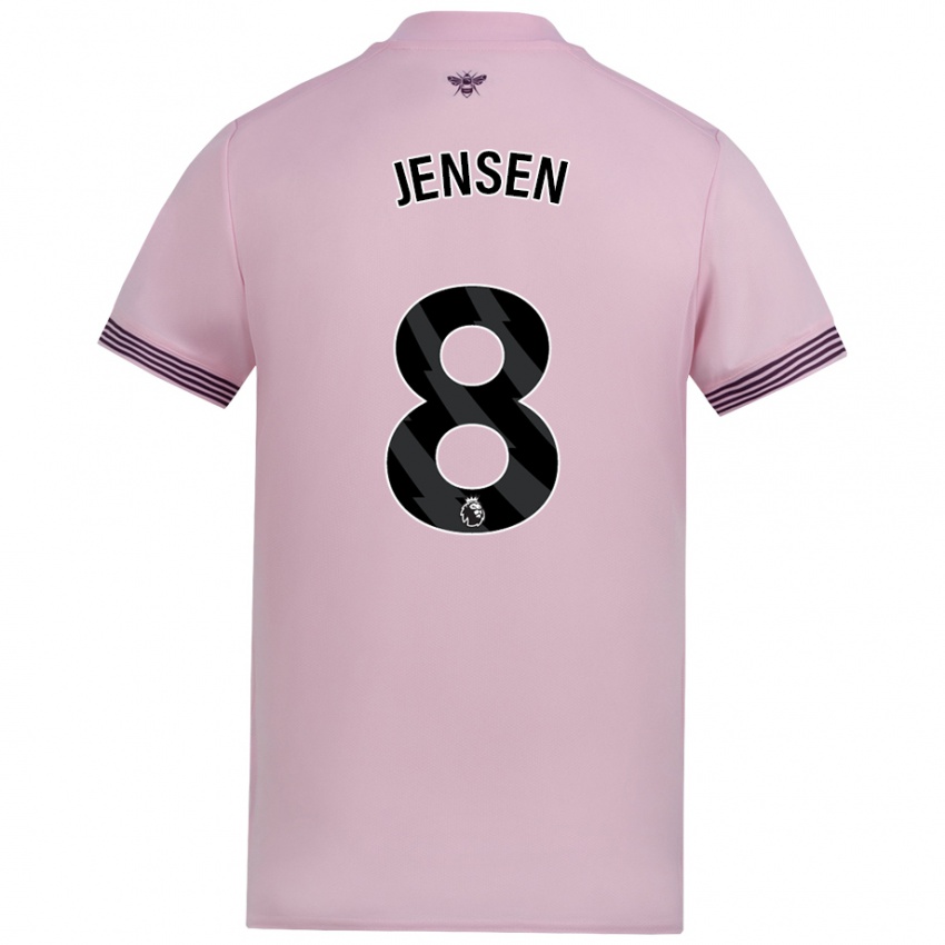 Niño Camiseta Mathias Jensen #8 Rosa 2ª Equipación 2024/25 La Camisa Chile