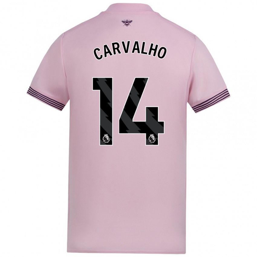 Niño Camiseta Fabio Carvalho #14 Rosa 2ª Equipación 2024/25 La Camisa Chile