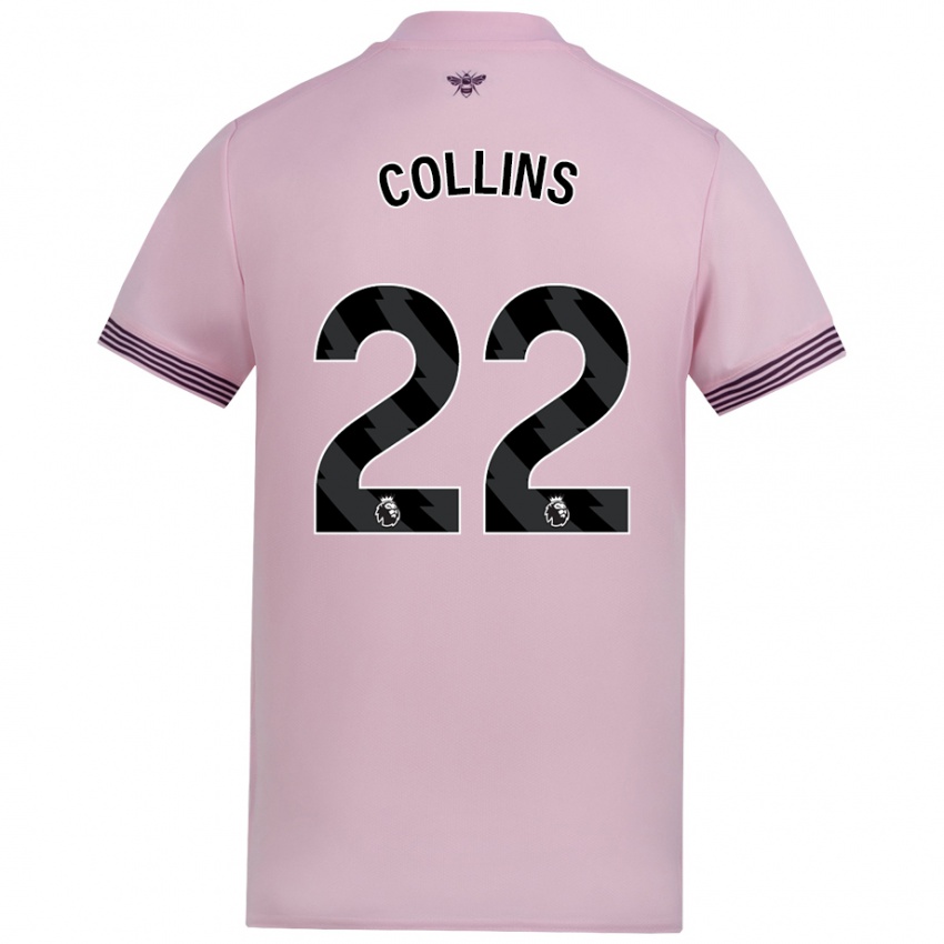 Niño Camiseta Nathan Collins #22 Rosa 2ª Equipación 2024/25 La Camisa Chile