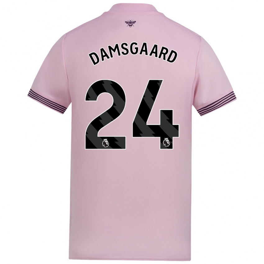 Niño Camiseta Mikkel Damsgaard #24 Rosa 2ª Equipación 2024/25 La Camisa Chile