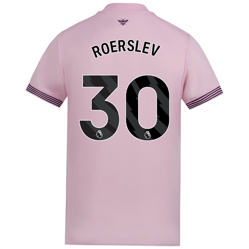 Niño Camiseta Mads Roerslev #30 Rosa 2ª Equipación 2024/25 La Camisa Chile