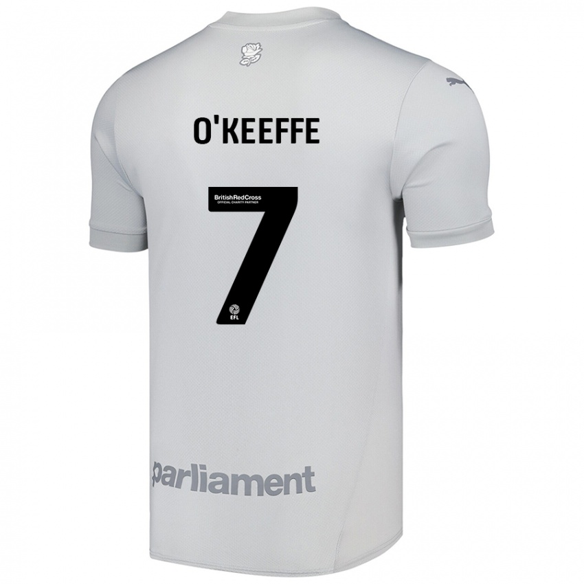 Niño Camiseta Corey O'keeffe #7 Gris Plata 2ª Equipación 2024/25 La Camisa Chile