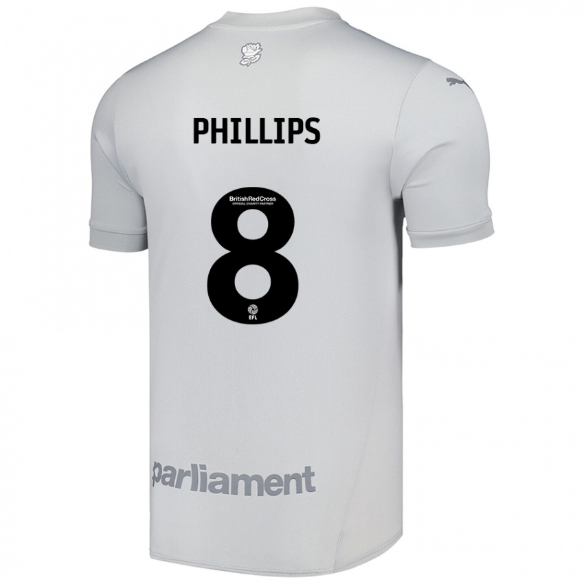 Niño Camiseta Adam Phillips #8 Gris Plata 2ª Equipación 2024/25 La Camisa Chile