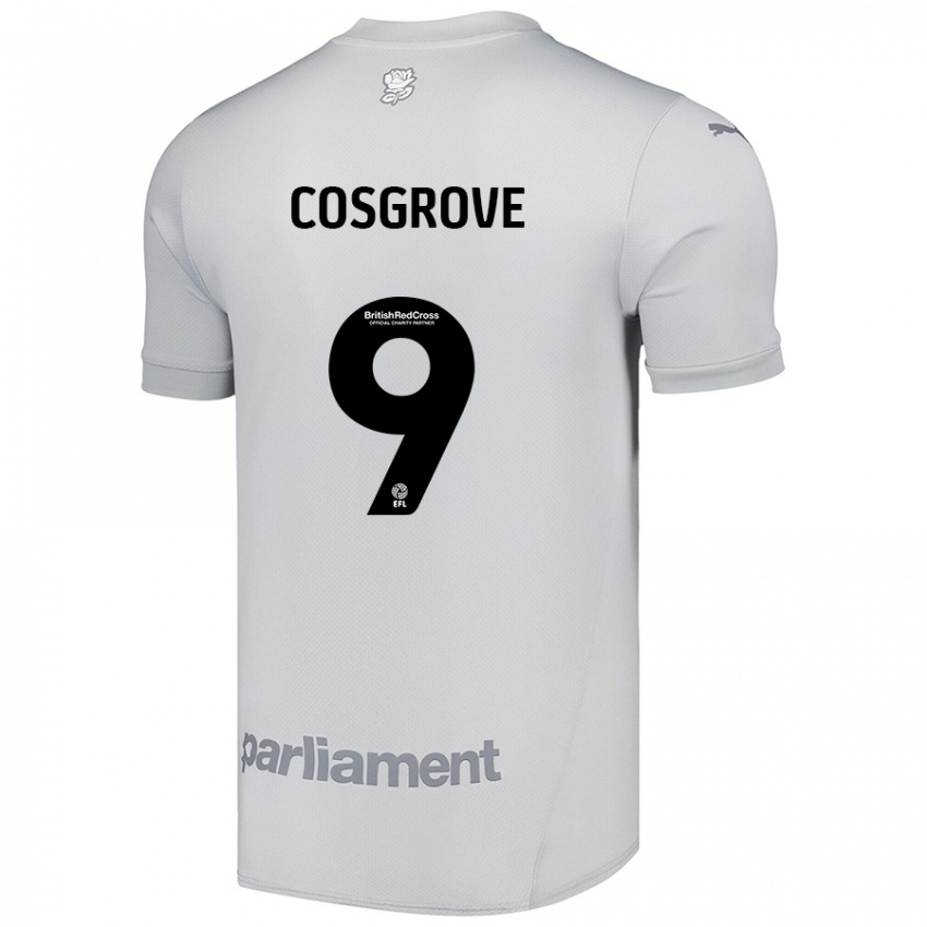 Niño Camiseta Sam Cosgrove #9 Gris Plata 2ª Equipación 2024/25 La Camisa Chile