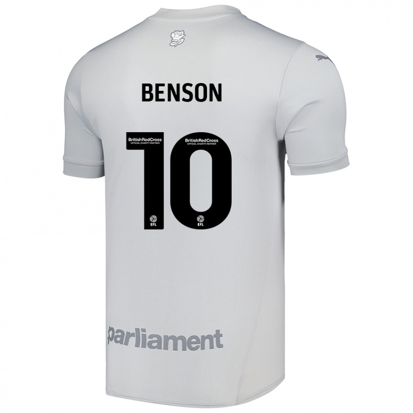 Niño Camiseta Josh Benson #10 Gris Plata 2ª Equipación 2024/25 La Camisa Chile