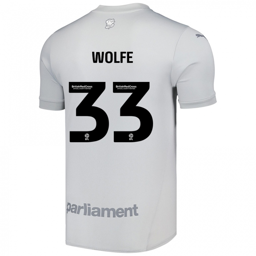 Niño Camiseta Matty Wolfe #33 Gris Plata 2ª Equipación 2024/25 La Camisa Chile