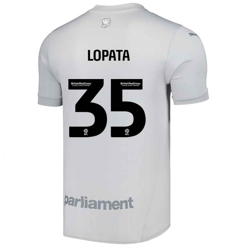 Niño Camiseta Kacper Lopata #35 Gris Plata 2ª Equipación 2024/25 La Camisa Chile