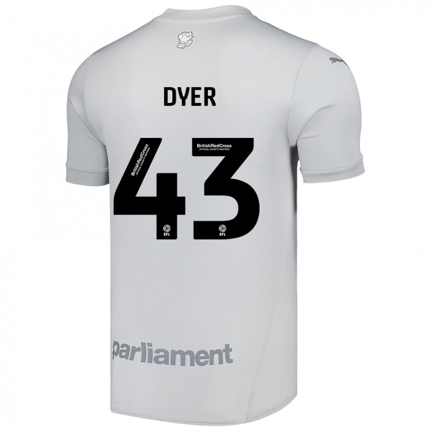 Niño Camiseta Josiah Dyer #43 Gris Plata 2ª Equipación 2024/25 La Camisa Chile