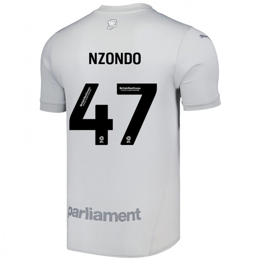 Niño Camiseta Emmaisa Nzondo #47 Gris Plata 2ª Equipación 2024/25 La Camisa Chile