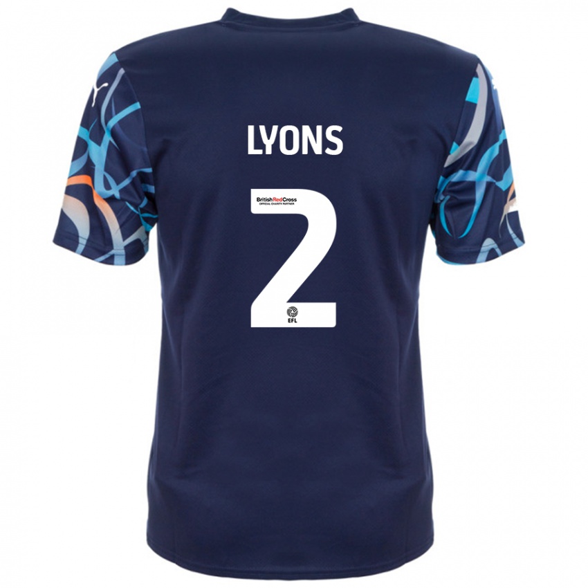 Niño Camiseta Andy Lyons #2 Azul Marino 2ª Equipación 2024/25 La Camisa Chile