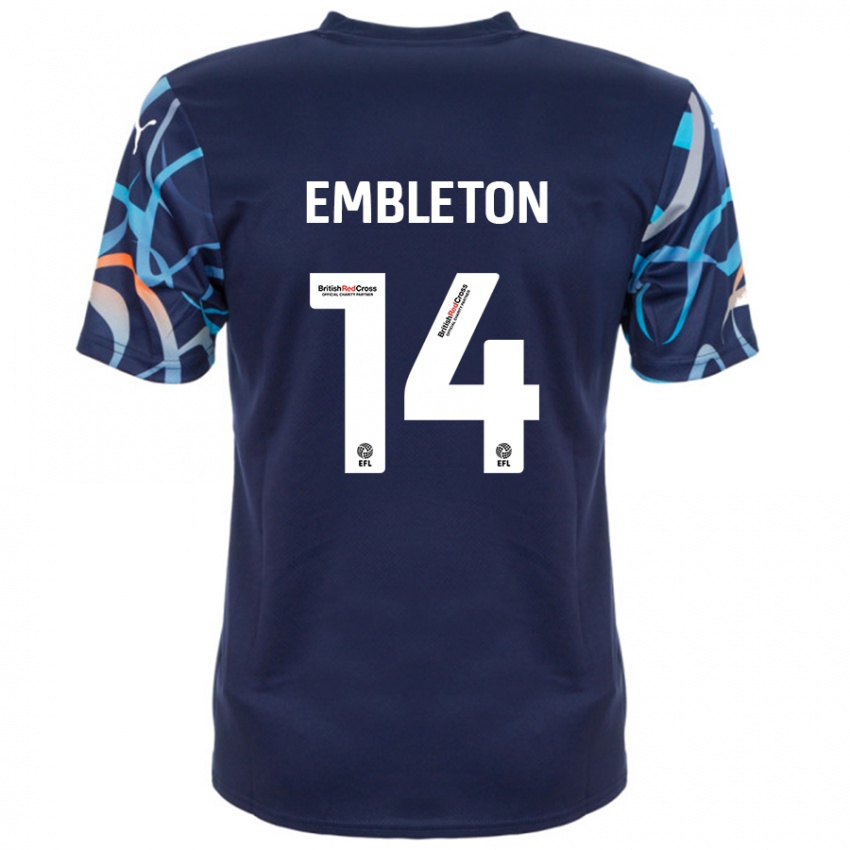 Niño Camiseta Elliot Embleton #14 Azul Marino 2ª Equipación 2024/25 La Camisa Chile