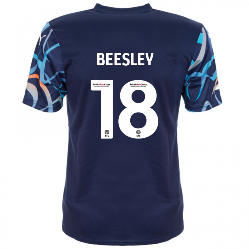 Niño Camiseta Jake Beesley #18 Azul Marino 2ª Equipación 2024/25 La Camisa Chile