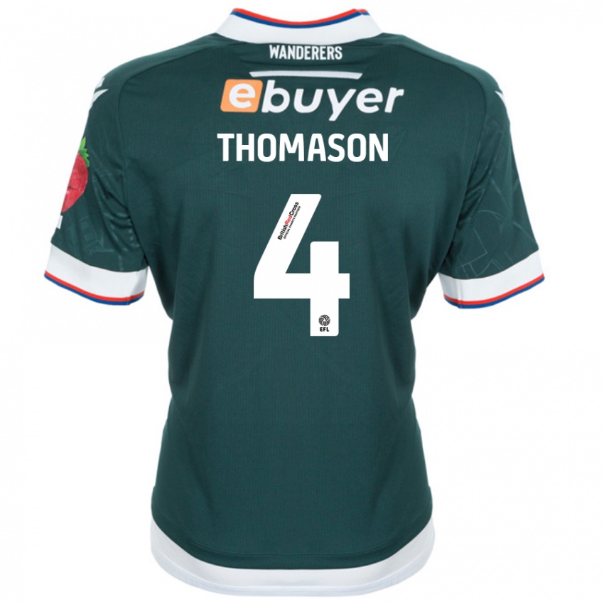 Niño Camiseta George Thomason #4 Verde Oscuro 2ª Equipación 2024/25 La Camisa Chile