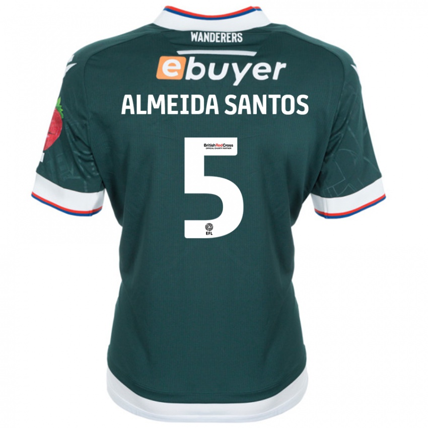 Niño Camiseta Ricardo Santos #5 Verde Oscuro 2ª Equipación 2024/25 La Camisa Chile