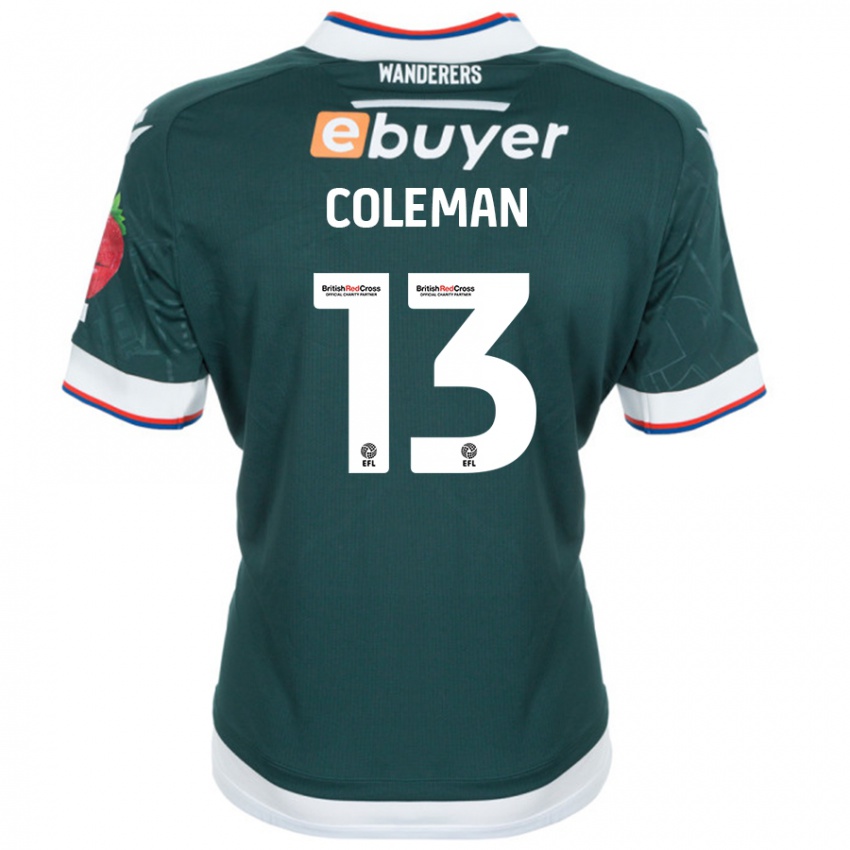 Niño Camiseta Joel Coleman #13 Verde Oscuro 2ª Equipación 2024/25 La Camisa Chile